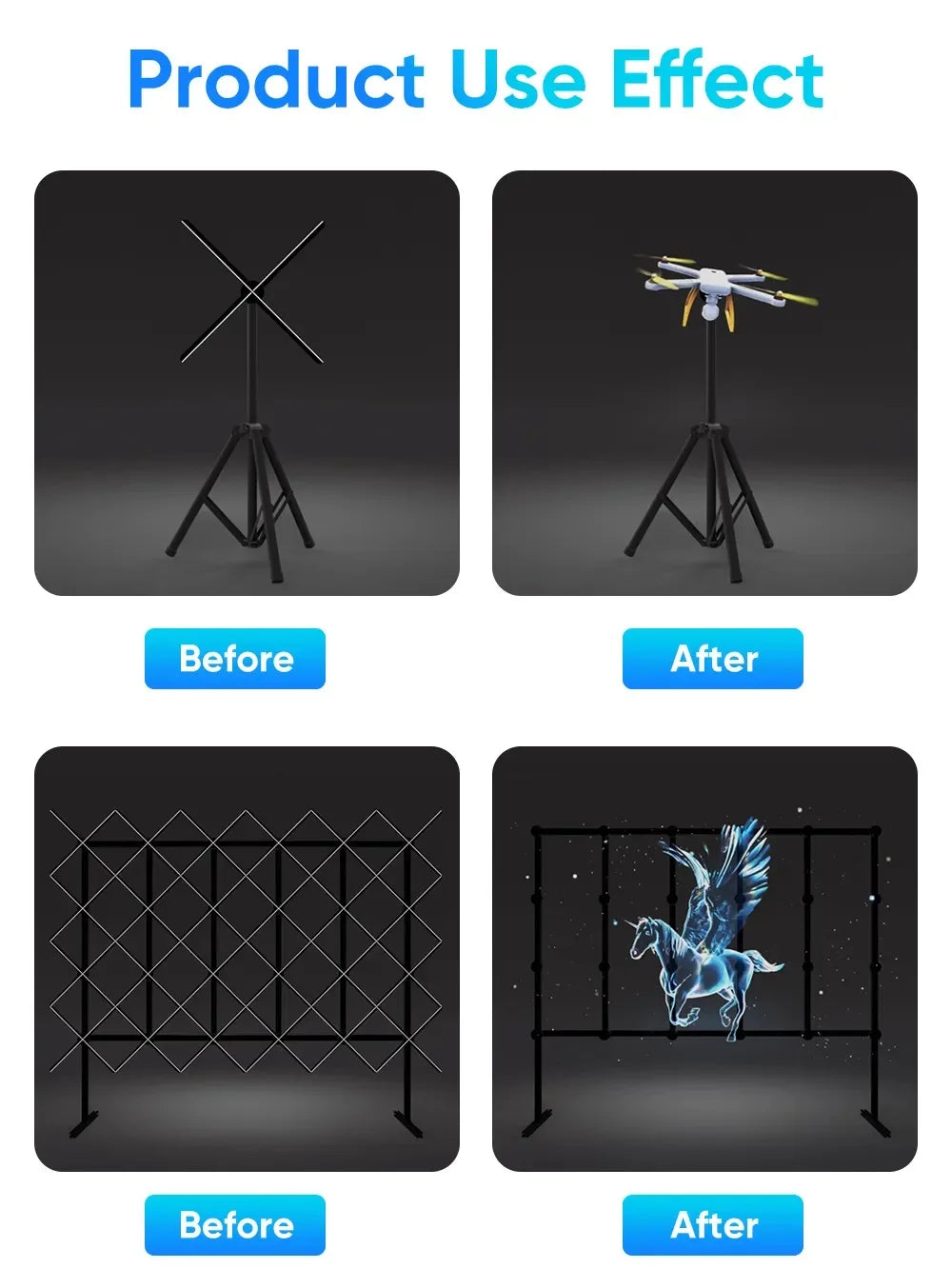 3d hologram fan projector