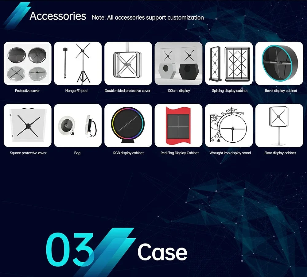 3d hologram fan projector